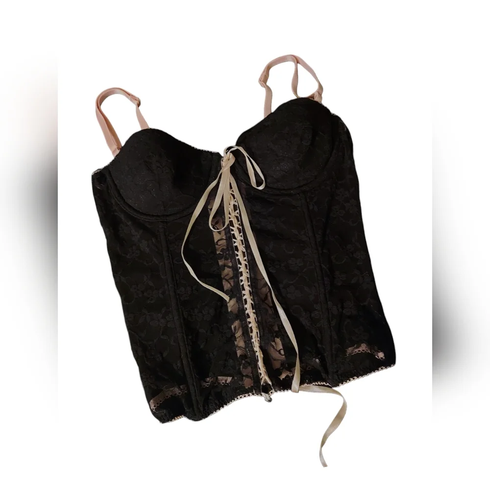 Y2K Sophie B Black Lace Corset Top - Picture 2 of 7